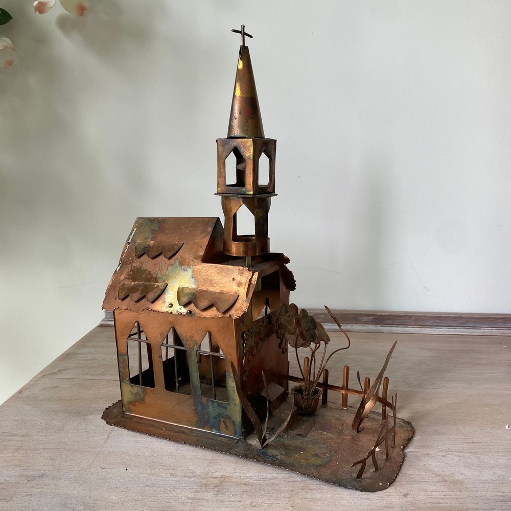 Vintage Copper Church Music Box